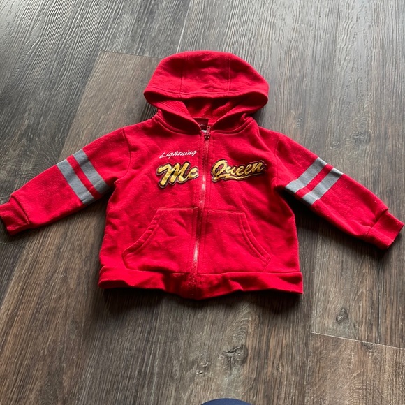 4/$20 Boys Disney Cars Movie Zip Up Hoodie Sz 2
